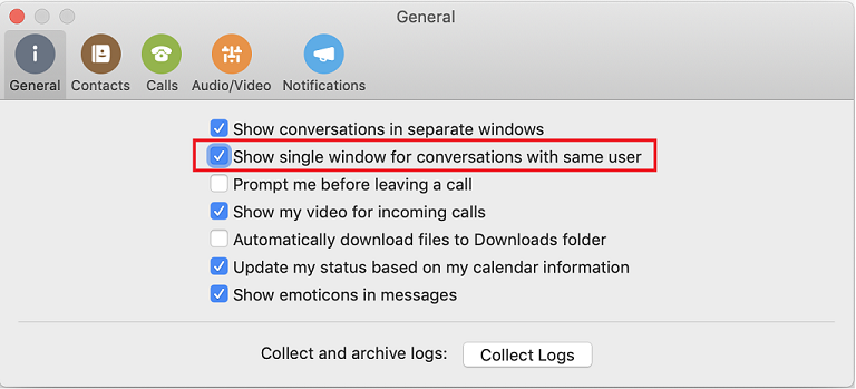 skype for business mac chat history location